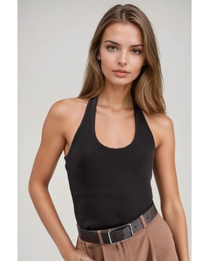Figurbetontes Halsband-Stricktop