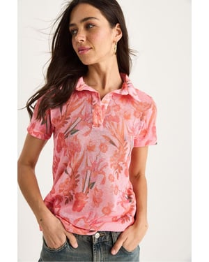 Blumen-Polohemd-Bluse