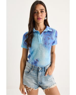 Blumen Polohemd Bluse