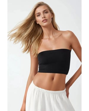 Schlankes, tailloses, geripptes Croptop