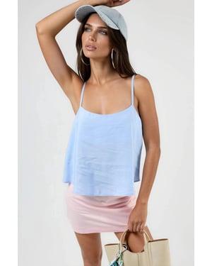 Karo-Ausschnitt Crop-Top