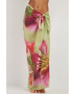 Bedruckter Strand Maxi-Cover-Up