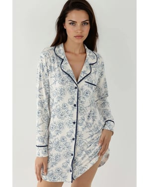 Bedrucktes Mini Hemdkragen Lässiges Lounge Kleid