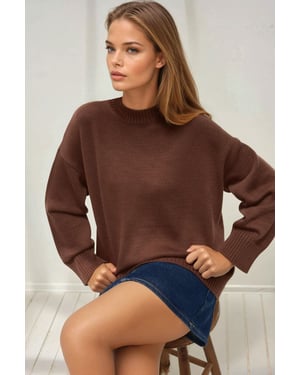 Rundhals Bequemer Pullover