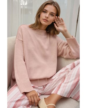 Rundhals Gemütlicher Pullover