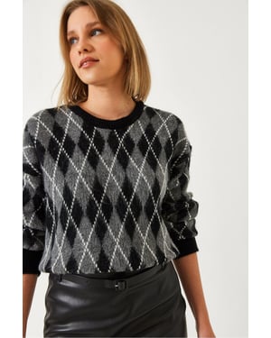 Diamantmuster Pullover