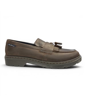 Ben Sherman Herren-Slipper aus braunem Leder mit Quasten - Dudley