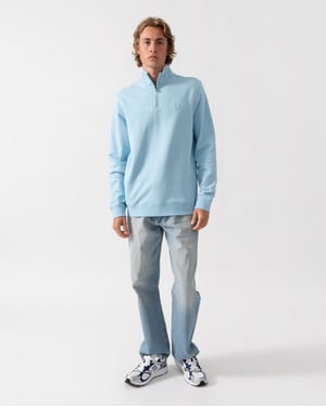 Halbzip Sweatshirt in Hellblau