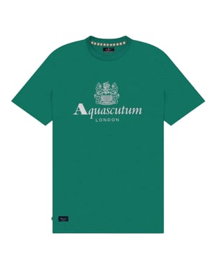 Aquascutum Active Beach Basic T-shirt Mit Großem Logo, Grün