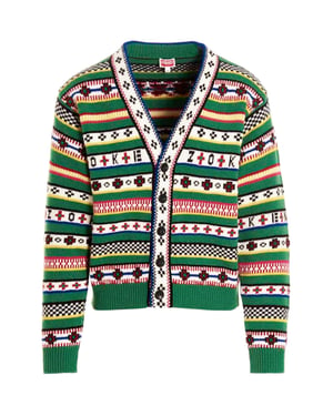 Fairisle-Jacquard-Strickjacke