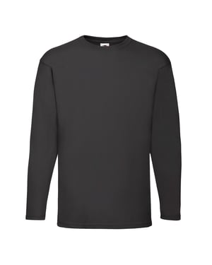 Fruit of the Loom - "Valueweight" T-Shirt für Herren Langärmlig (Schwarz)