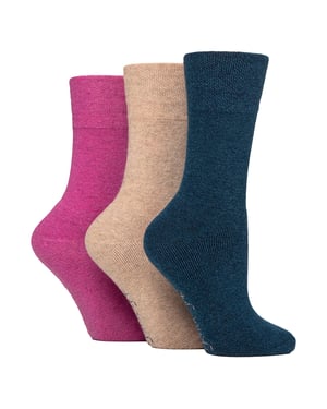 3er Pack Damen Woll-Stiefelsocken Warm Gepolsterte Wandersocken