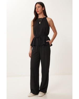 Hochtaillierter Halter Neck Zweiteiliger Koordinationsanzug