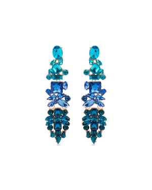 Luxenter Ohrringe mit mehrfarbigem Kristall in 18k Gold - Karaf