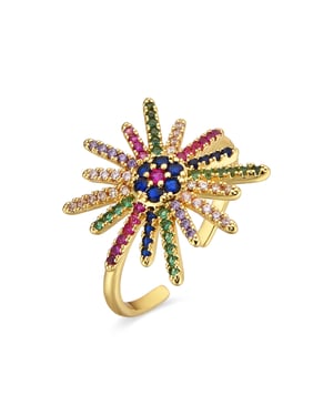 Luxenter Ring mit Multicolour Zirkonia 18k Gold Finish - Daob
