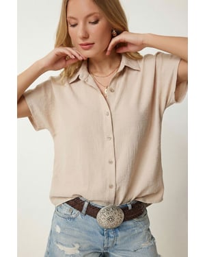 Lässige Bluse mit Knöpfen