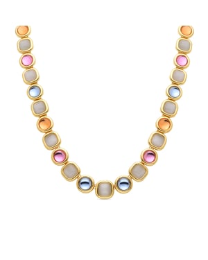 Luxenter Multicolor Kristall Halskette aus 18K Gelbgold - Mantis