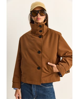 Kurzer Trenchcoat mit Mandarinkragen