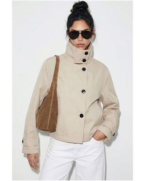 Kurzer Trenchcoat mit Mandarin-Kragen