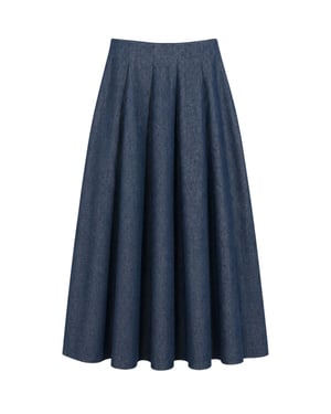 Hochgeschnittener A-Linien Midi Jeansrock