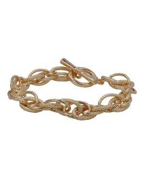 Steuer Modeschmuck Armband Metall vergoldet strukturiert 20cm