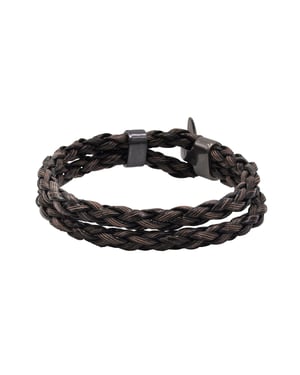 Steuer Modeschmuck Armband Kunstleder braun geflochten