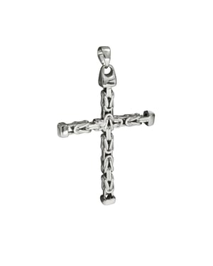 Zeeme Basic Anhänger Silber 925 Kreuz-Motiv Königskette poliert 75mm