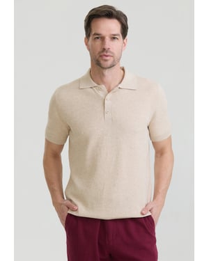 Felix Hardy Kurzärmliges Strick-Polo - Beige