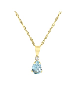 Fascination by Ellen K. Halskette 375 Gold mit Blautopas (beh.) und Zirkonia weiß