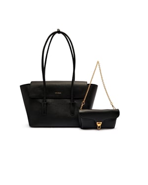 Coccinelle Double Beat Handtasche aus genarbtem Leder
