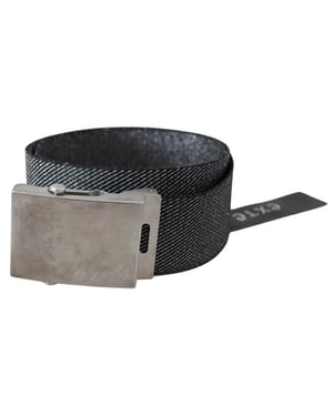 Exte Schwarze Silberne Metallgebürstete Buckle Taillengürtel