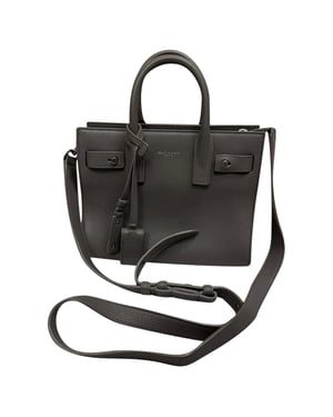 Saint Laurent Sac De Jour Nano Tasche aus grauem Leder