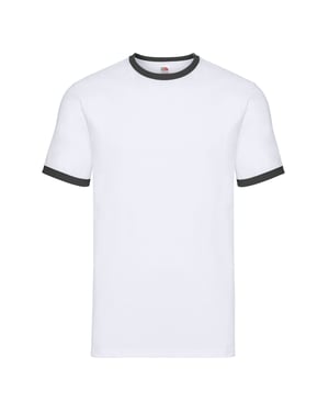 Fruit of the Loom - "Ringer" T-Shirt für Herren (Weiß/Schwarz)