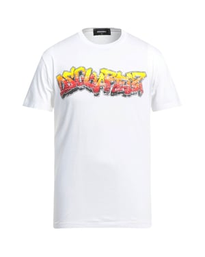 Dsquared2 Wall Tag Logo Weißes T-shirt
