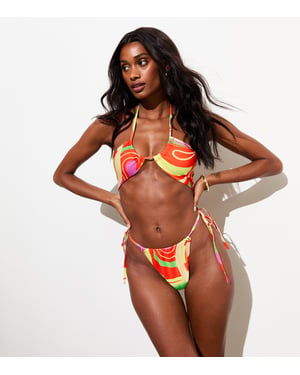 Bikini-Höschen mit pastellfarbenem Wirbelmuster
