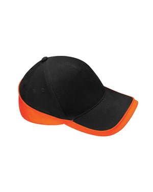 Beechfield - "Teamwear Competition" Baseball-Mütze (Schwarz/Orange)