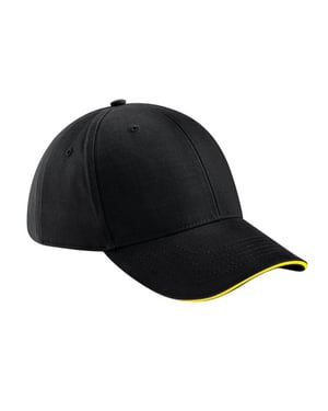 Beechfield - "Athleisure" Kappe 6 Segmente (Schwarz/Gelb)