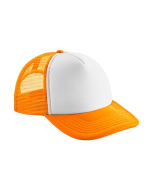 Beechfield - Trucker Cap Snapback für Kinder (Orange/Weiß)