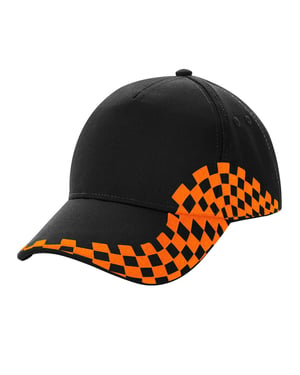 Beechfield - "Grand Prix" Kappe (Schwarz/Orange)