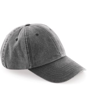 Beechfield Unisex Vintage Denim-Look Kappe (Vintage Schwarz)