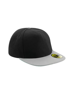 Beechfield - "Original" Snapback Mütze Flacher Schirm für Herren/Damen Unisex (Schwarz/Grau)