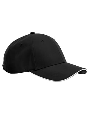 Beechfield - "Team Sports-Tech" Baseball-Mütze (Schwarz/Weiß)