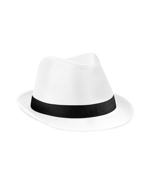 Beechfield - Fedora-Hut für Herren/Damen Unisex (Weiß/Schwarz)