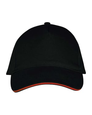 SOLS - "Long Beach" Baseball-Mütze (Schwarz/Rot)