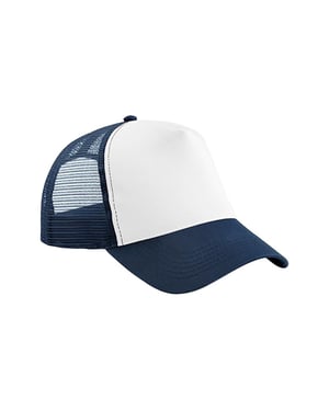 Beechfield - Trucker Cap Snapback für Kinder (Dunkelblau/Weiß)