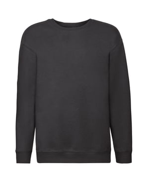 Fruit of the Loom - "Premium" Sweatshirt für Kinder angesetzte Ärmel (Schwarz)