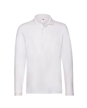 Fruit of the Loom - "Premium" Poloshirt für Herren Langärmlig (Weiß)