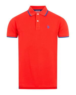 U.S. Polo Assn. Herren Poloshirt aus Baumwolle mit Kontrastdetails