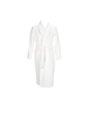 ARTG - Morgenmantel für Herren/Damen Unisex, Schalkragen (Weiß)