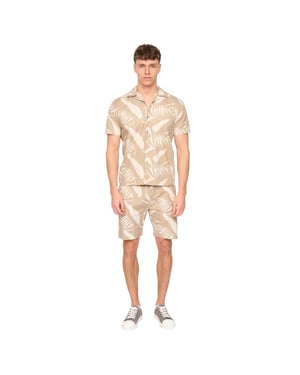 Duck and Cover - "Hopkinton" Hemd und Shorts Set für Herren, Atmungsaktiv (Helles Steingrau)